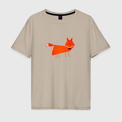 Футболка оверсайз мужская Рыжая лисичка, цвет: миндальный