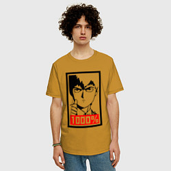 Футболка оверсайз мужская Mob psycho 100 Z, цвет: горчичный — фото 2