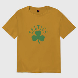 Футболка оверсайз мужская Boston Celtics, цвет: горчичный