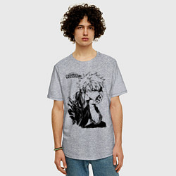 Футболка оверсайз мужская Моя геройская академия, цвет: меланж — фото 2