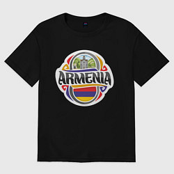 Футболка оверсайз мужская Армения, цвет: черный