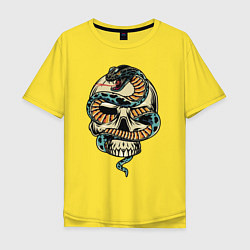 Футболка оверсайз мужская Snake&Skull, цвет: желтый