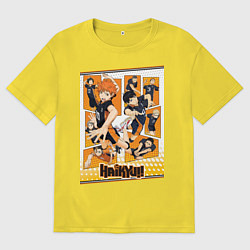 Футболка оверсайз мужская Haikyuu Haikyu Haikuu, цвет: желтый