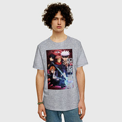 Футболка оверсайз мужская Магическая битва, цвет: меланж — фото 2
