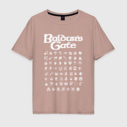Футболка оверсайз мужская BALDURS GATE, цвет: пыльно-розовый