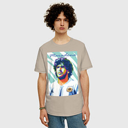 Футболка оверсайз мужская Марадона золотой мальчик, цвет: миндальный — фото 2