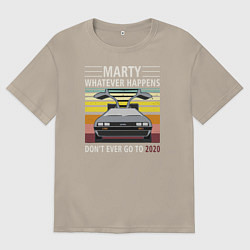Футболка оверсайз мужская Back to the Future, цвет: миндальный