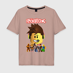 Футболка оверсайз мужская ROBLOX, цвет: пыльно-розовый