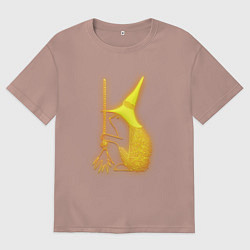 Футболка оверсайз мужская Золотой ежик, цвет: пыльно-розовый