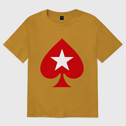 Футболка оверсайз мужская Покер Пики Poker Stars, цвет: горчичный