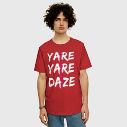 Футболка оверсайз мужская YARE YARE DAZE, цвет: красный — фото 2