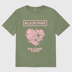 Футболка оверсайз мужская BLACKPINK, цвет: авокадо