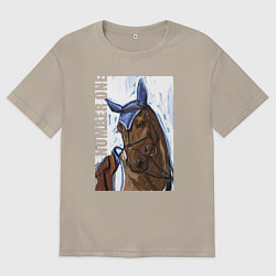 Футболка оверсайз мужская Number one, цвет: миндальный