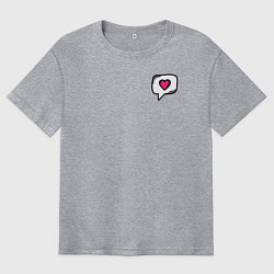 Футболка оверсайз мужская Сердце, цвет: меланж