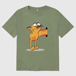 Футболка оверсайз мужская Котопес, цвет: авокадо