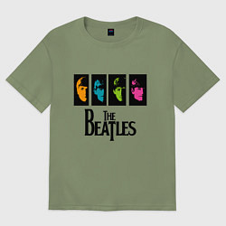 Футболка оверсайз мужская Всемирный день The Beatles, цвет: авокадо