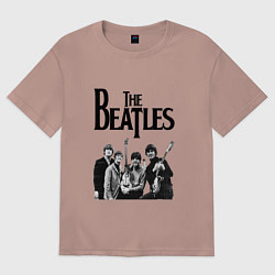 Футболка оверсайз мужская The Beatles, цвет: пыльно-розовый