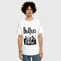 Футболка оверсайз мужская The Beatles, цвет: белый — фото 2