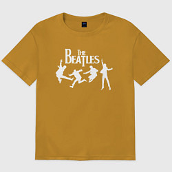 Футболка оверсайз мужская The Beatles, цвет: горчичный
