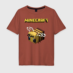 Футболка оверсайз мужская Minecraft, цвет: кирпичный