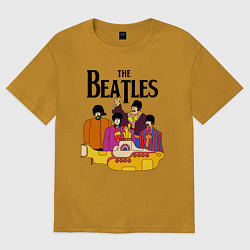 Футболка оверсайз мужская THE BEATLES, цвет: горчичный