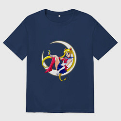 Футболка оверсайз мужская Sailor Moon, цвет: тёмно-синий