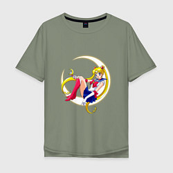 Футболка оверсайз мужская Sailor Moon, цвет: авокадо