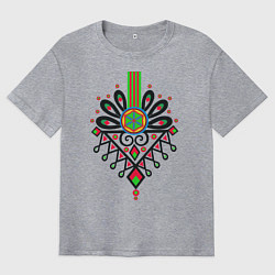 Футболка оверсайз мужская Польский узор Парзеница, цвет: меланж