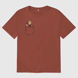 Футболка оверсайз мужская One piece, цвет: кирпичный