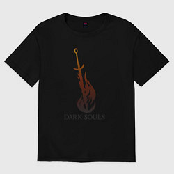Футболка оверсайз мужская Dark Souls - Bonfire, цвет: черный