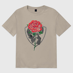 Футболка оверсайз мужская Skull&Rose, цвет: миндальный