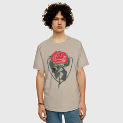 Футболка оверсайз мужская Skull&Rose, цвет: миндальный — фото 2