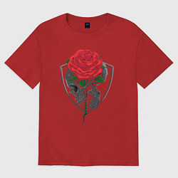 Футболка оверсайз мужская Skull&Rose, цвет: красный