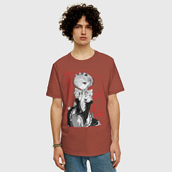 Футболка оверсайз мужская Re:Zero Rem, цвет: кирпичный — фото 2