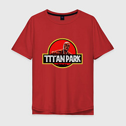 Футболка оверсайз мужская Attack on titan Атака титан, цвет: красный