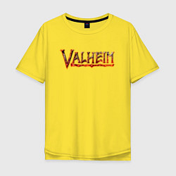 Мужская футболка оверсайз Valheim огненный лого