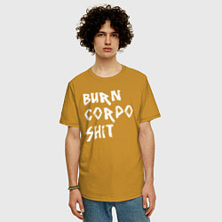 Футболка оверсайз мужская BURN CORPO SHIT, цвет: горчичный — фото 2