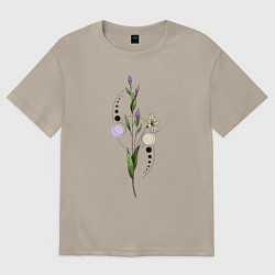 Футболка оверсайз мужская Flo, цвет: миндальный