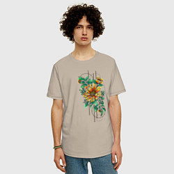Футболка оверсайз мужская Sunflower, цвет: миндальный — фото 2