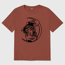 Мужская футболка оверсайз Девушка и скелет