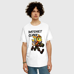 Футболка оверсайз мужская Ratchet & Clank, цвет: белый — фото 2