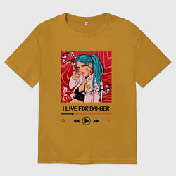 Футболка оверсайз мужская На хайпе, цвет: горчичный