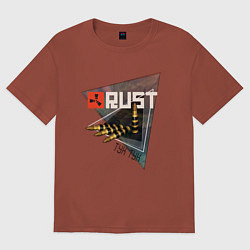 Футболка оверсайз мужская Rust Стучим в дверь соседу Раст, цвет: кирпичный