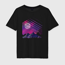 Футболка оверсайз мужская Mountain Galaxy, цвет: черный