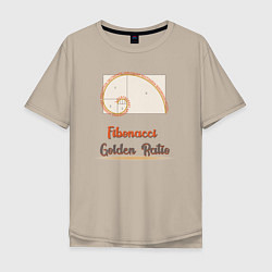 Мужская футболка оверсайз Fibonacci Золотое сечение