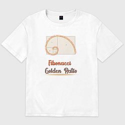 Футболка оверсайз мужская Fibonacci Золотое сечение, цвет: белый