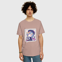 Футболка оверсайз мужская Ци Ци, цвет: пыльно-розовый — фото 2