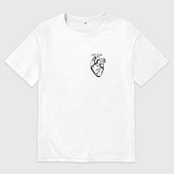 Футболка оверсайз мужская Анатомическое сердце, цвет: белый