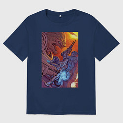 Футболка оверсайз мужская Масс эффект, цвет: тёмно-синий