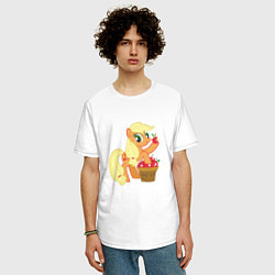 Футболка оверсайз мужская Applejack, цвет: белый — фото 2